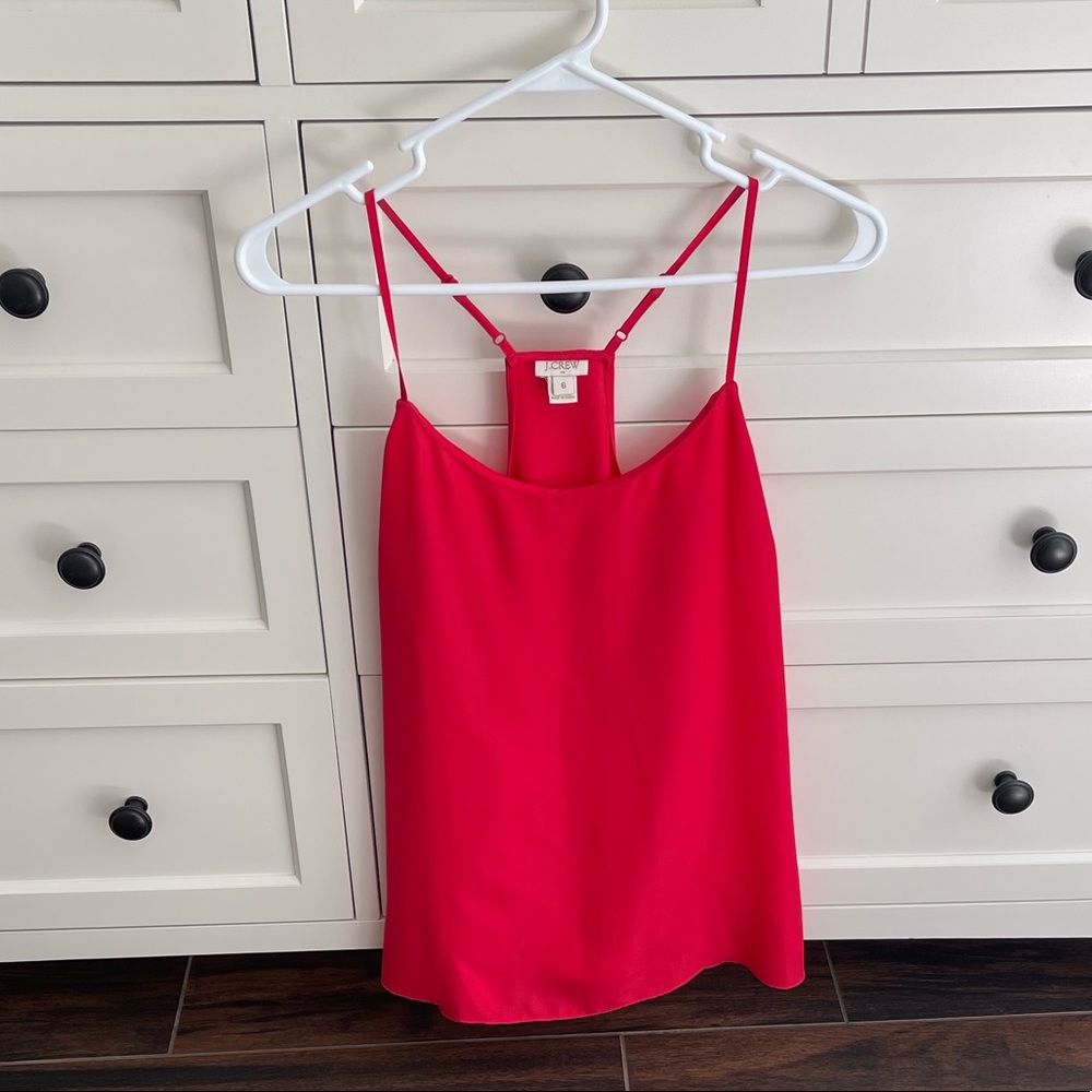 J.Crew Factory Silky Spaghetti Strap Red Tank Size 6